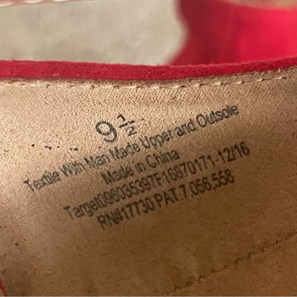 Merona Red Black Open Toe Sandal Heels - Picture 6 of 7